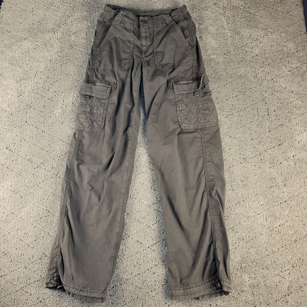 American Eagle‎ Pants Womens 000 Gray Baggy Jogger Cargo Relaxed Stretch